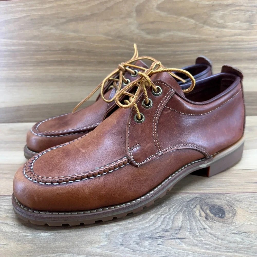 The Boot Makers of Sturgeon Bay Mens Oxfords 8 D Brown Leather Moc Toe